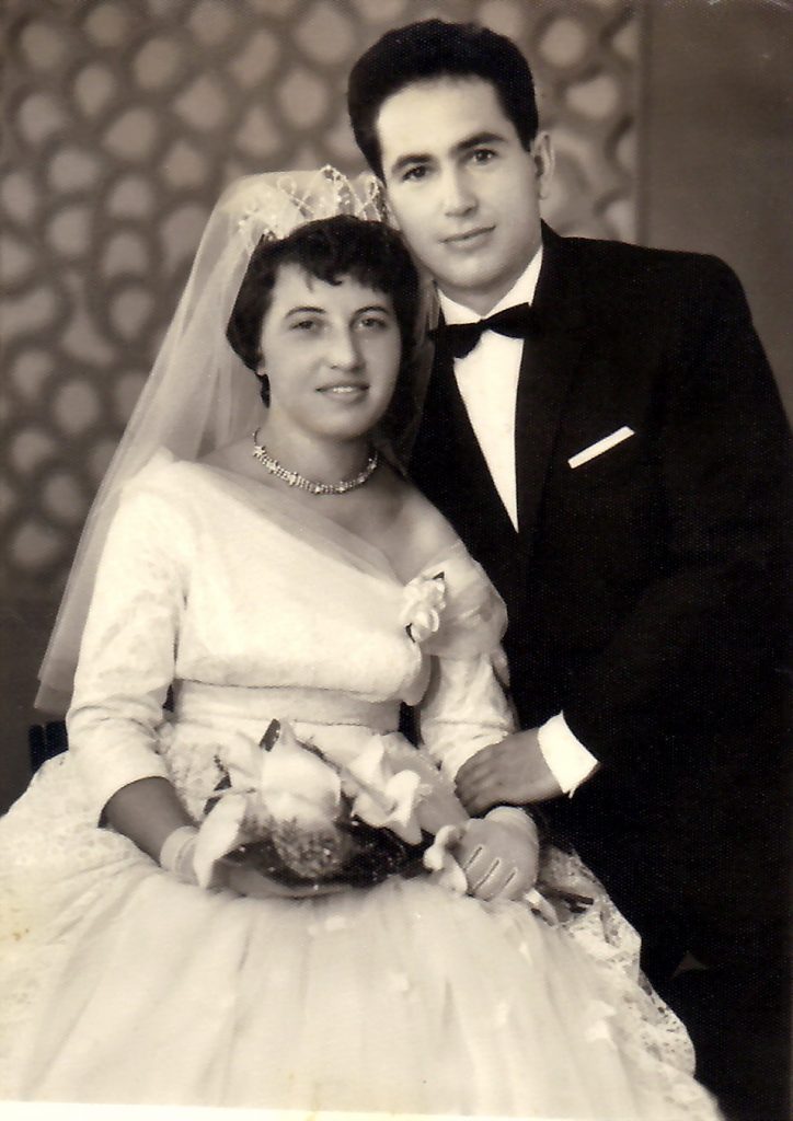 אמי חיה ואבי יצחק ביום חתונתם