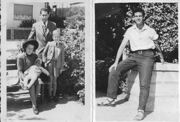 מימין- סבא עמוס. משמאל- סבא עמוס עם הוריו ואחיו הגדול